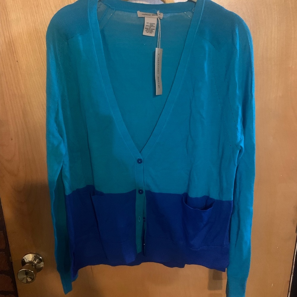 Vertical Design Blue & Teal Cardigan